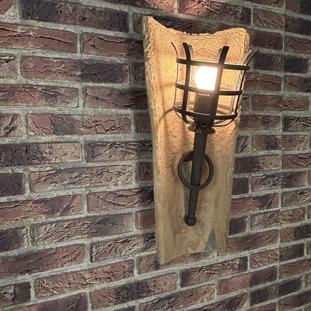 Lampe à Tuiles Torche Murale Dungeon - Éclairage Médiéval Authentique - 13