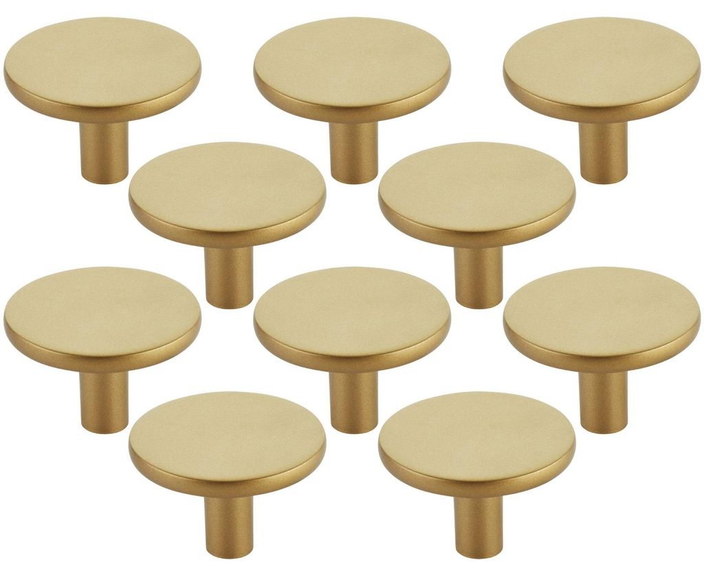 SOTECH Möbelknopf SW169 Gold Schrankknopf – Ø 40 mm, Goldoptik (10 Stück)