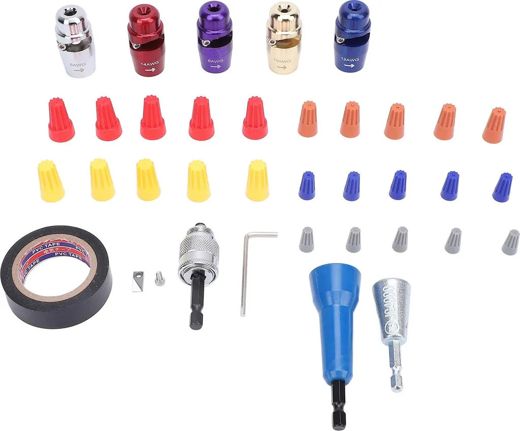 Dénudeur de Câble pour Perceuse : Kit Complet 37pcs pour Câblage Rapide - 4