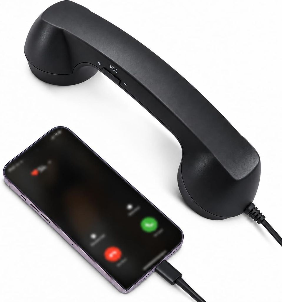 Retrofon słuchawkowe, kabel USB-C, telefon stacjonarny z Zdjęcie produktu 