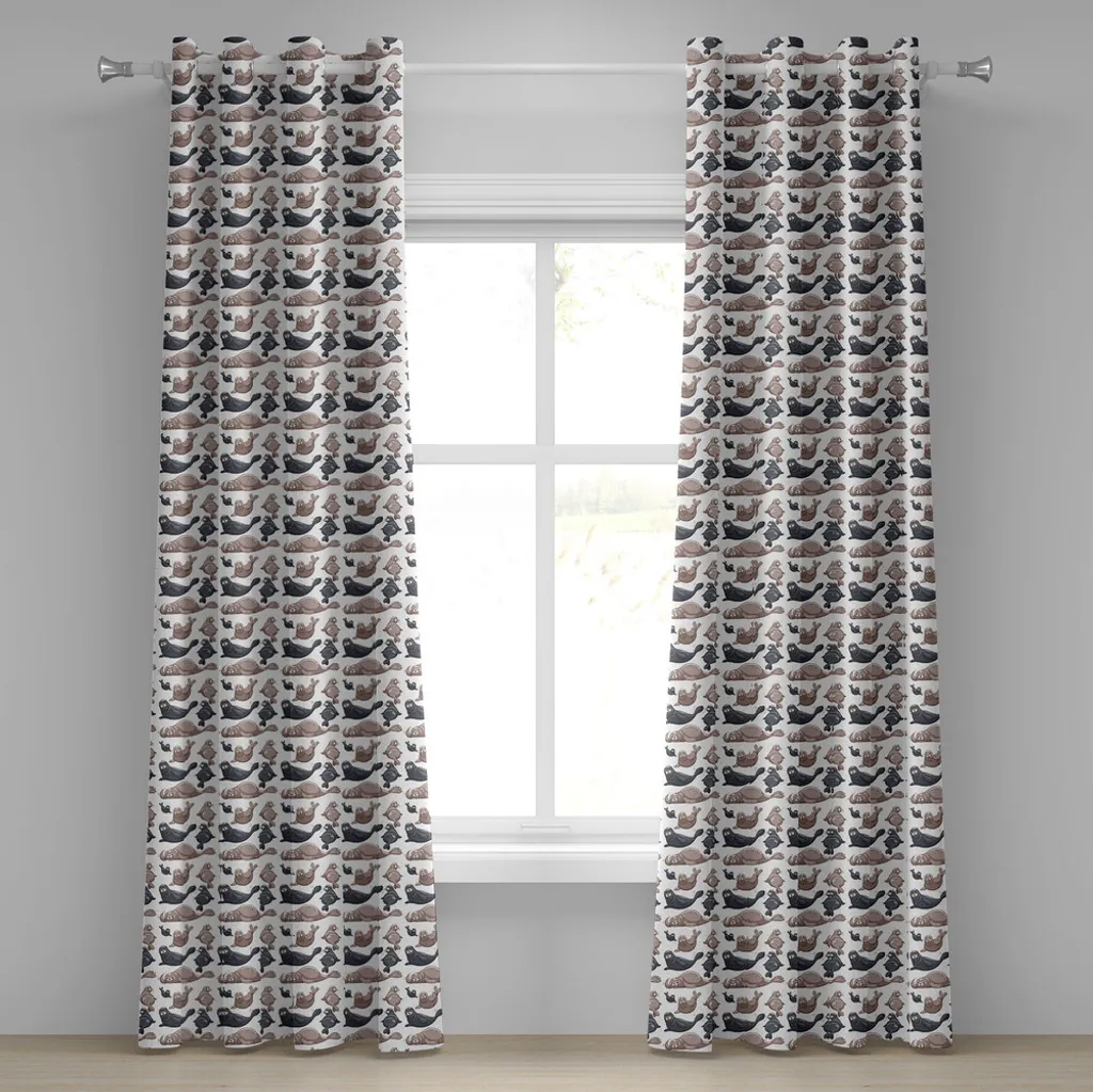 Rideau à œillets Animaux marins ABAKUHAUS 280x175 cm Bleu Cadet Violet