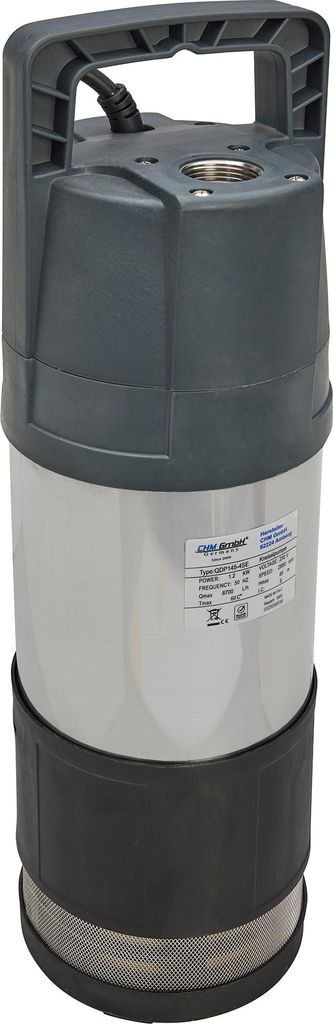 Tauchpumpe Zisternenpumpe Tauchdruckpumpe mit 1,2 Kw 145 L/min. max. 4,5 Bar integ. Schwimmerschalter Regenwasserpumpe Zisterne