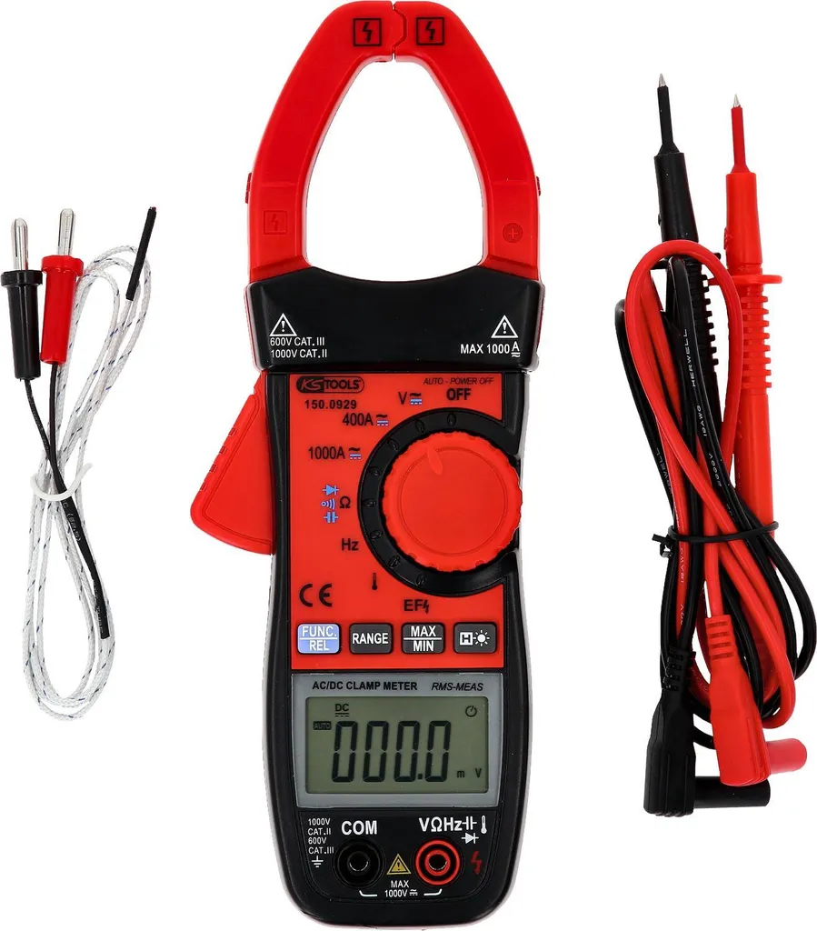 Pince ampèremétrique digitale 1000A KS Tools - Pack complet de mesure - 4