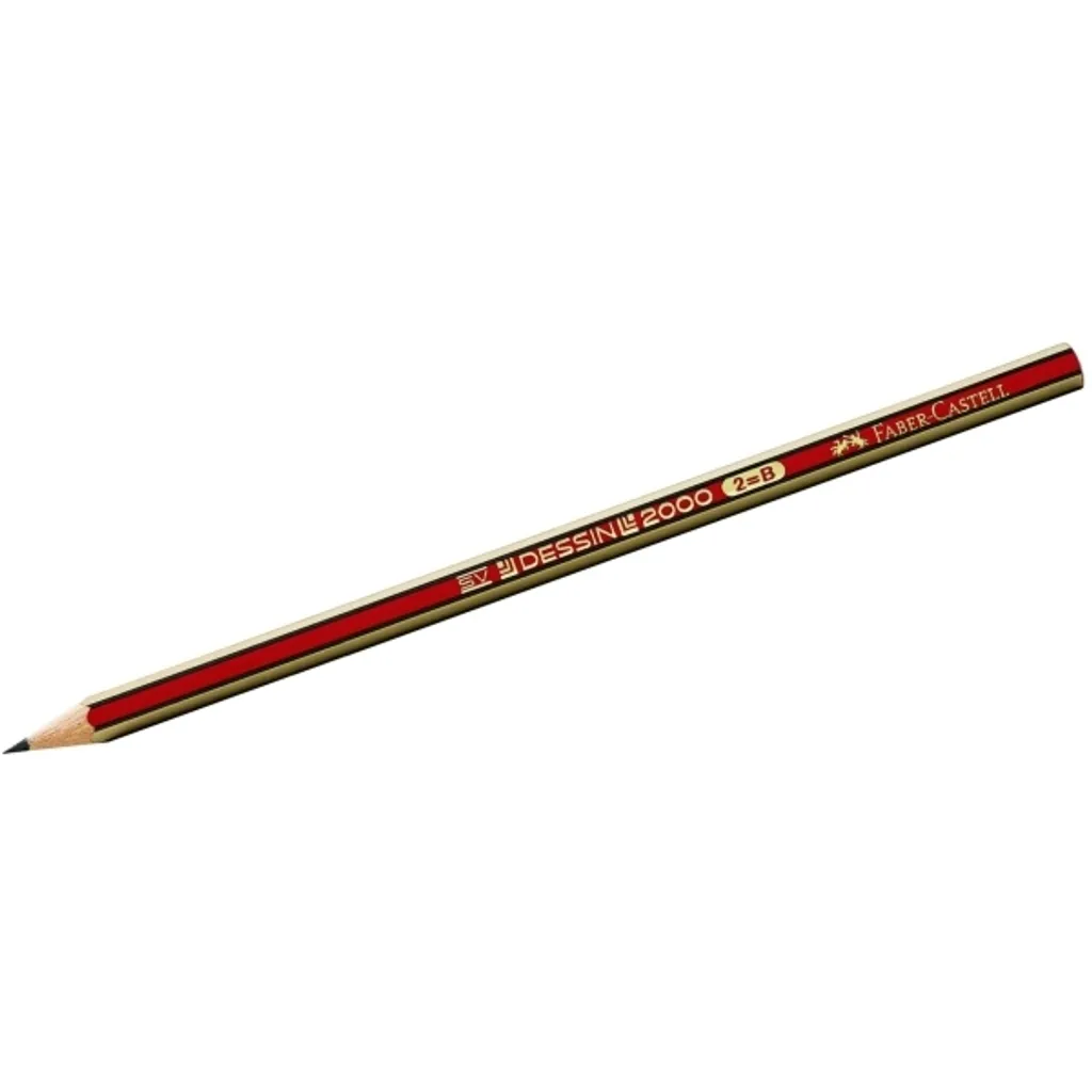 Faber-Castell Dessin 2000 Crayon Graphite B Mine Brune pour Dessinateurs