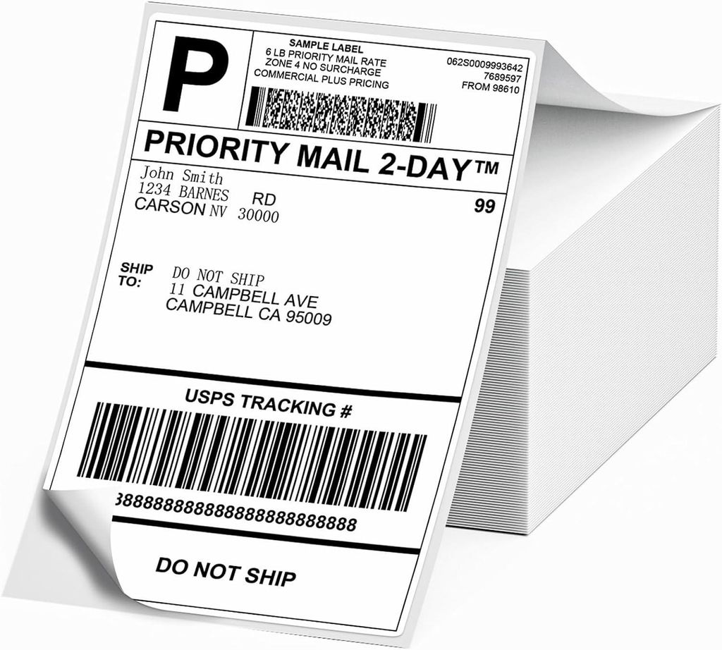 Phomemo Versandaufkleber 4×6 DHL Etiketten, 500 Stück Thermopapier Versandetiketten für MUNBYN, Polono Labeldrucker