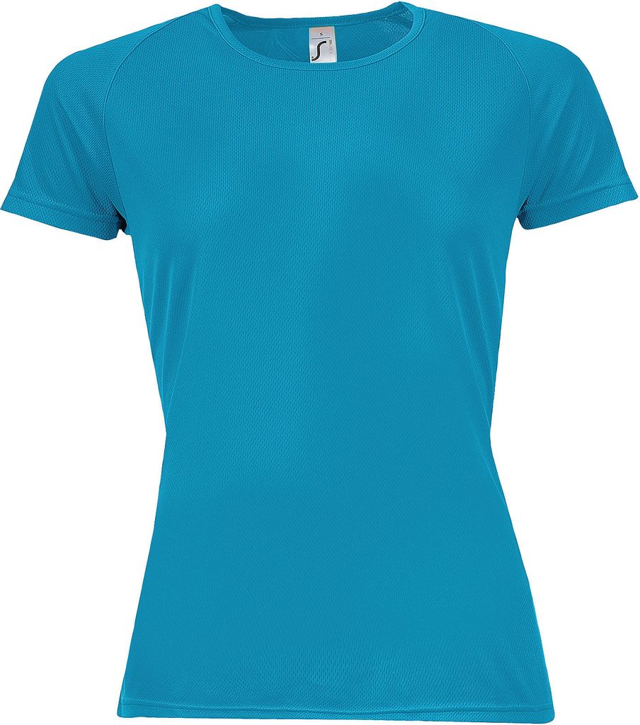 SOLS Sporty Damen T-Shirt, kurzärmlig PC2152 (XL) (Aquablau)