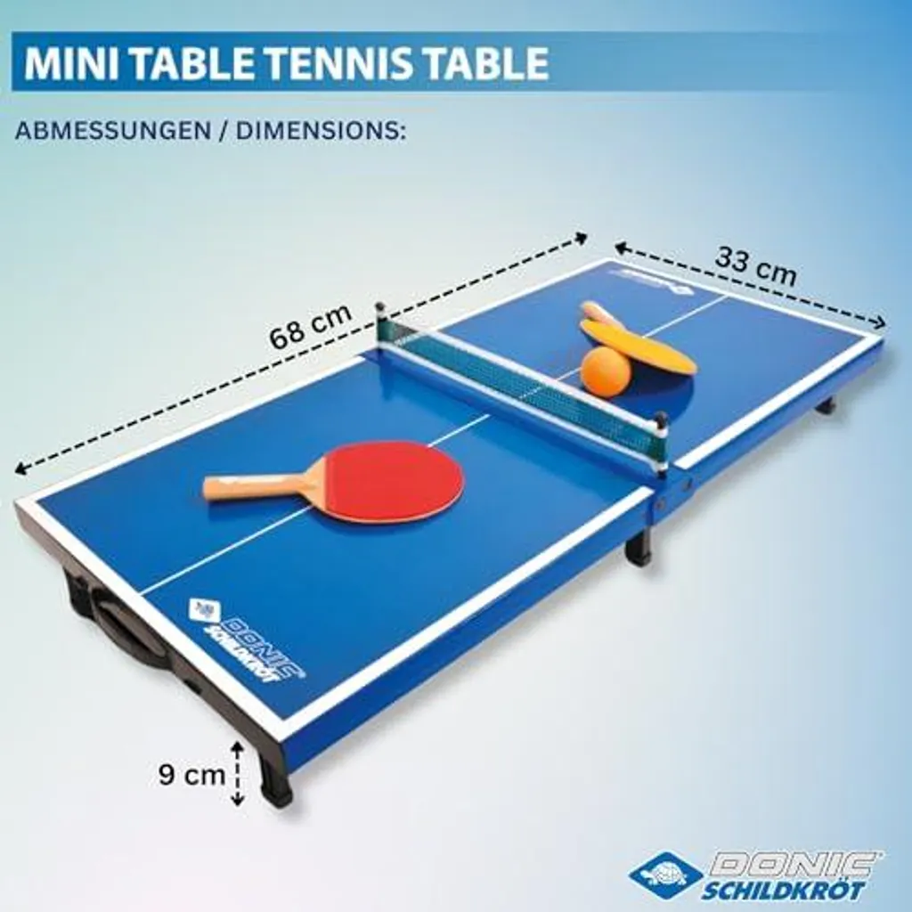 Table de TT Schildkröt MINI 66x33cm - Set Complet avec Filet et Raquettes - 26
