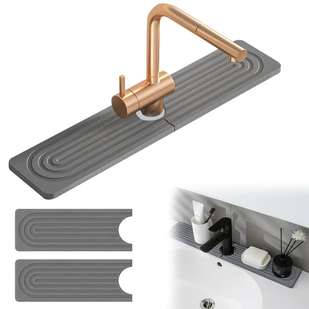 Tapis d'évier absorbant en terre de diatomée pour salle de bain 45cm