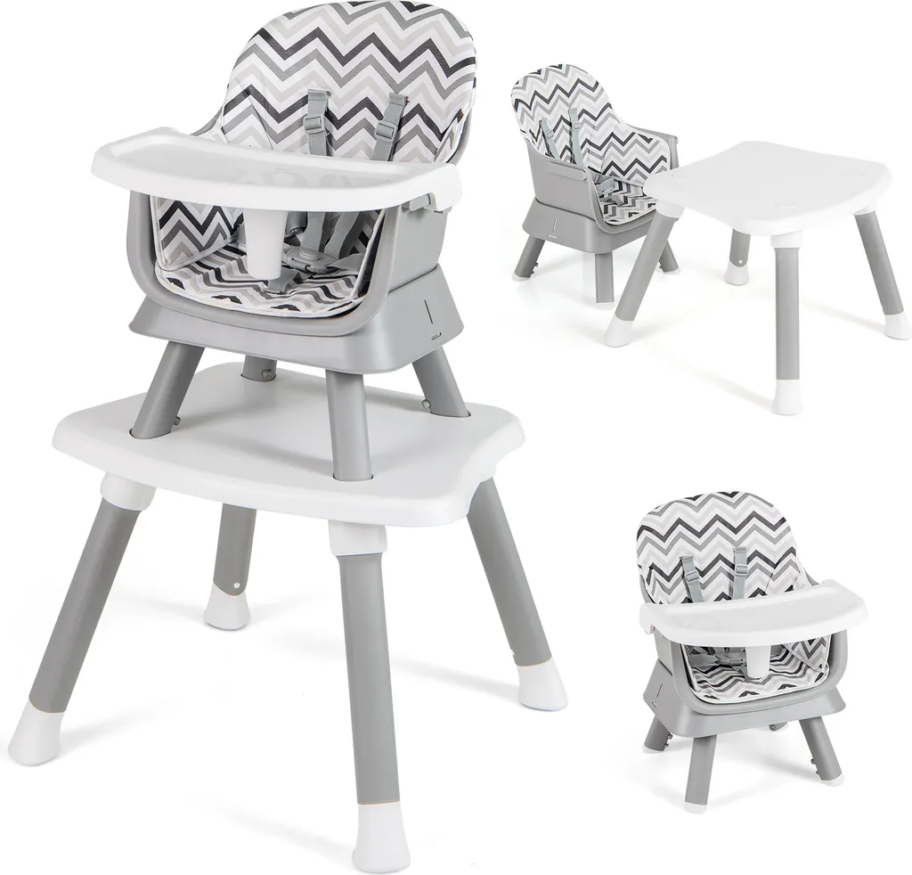 Chaise haute pour bébé avec plateau amovible et harnais de sécurité