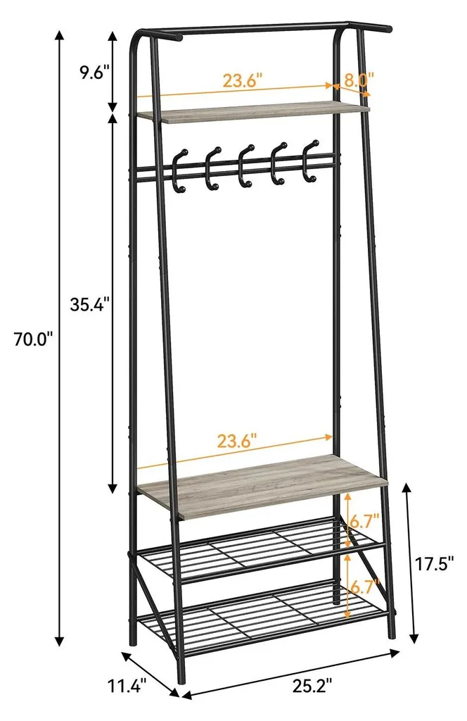 Fini le désordre dans l'entrée : vestiaire gain de place 60 cm gris métal