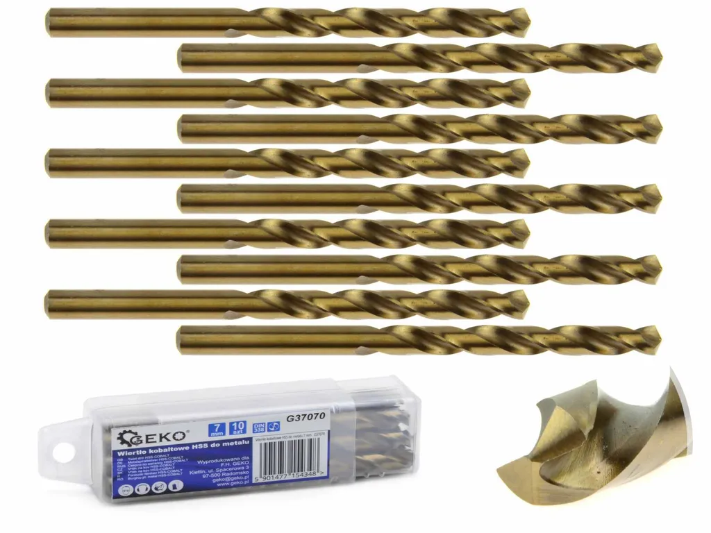 Foret Cobalt 7mm GEKO : Percez l'Inox sans Effort - Lot 10 Mèches HSS
