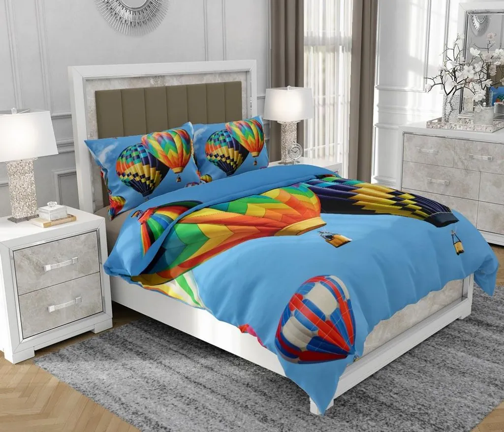 Set Copripiumino SOVIO 160x200 cm Multicolor 100% Cotone con Zip