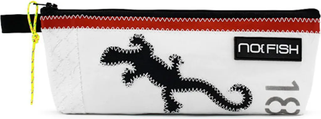 Pochette à crayons noire SAIL Gekko en toile enduite effet crêpe mat