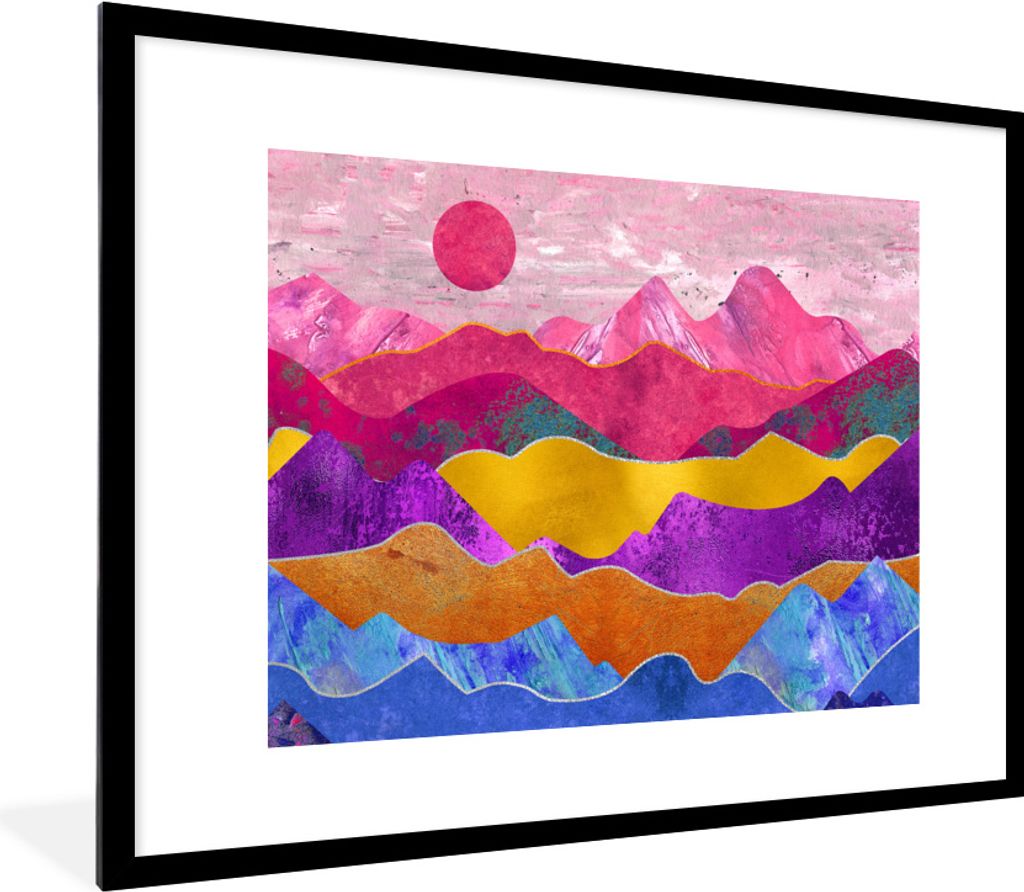 MuchoWow Gerahmtes Poster Bi - Stolz - Marmor 80x60 cm - Poster mit Schwarzem Bilderrahmen Wandposter Rahmen Foto Bilder - Schlafzimmer-Dekoratio...
