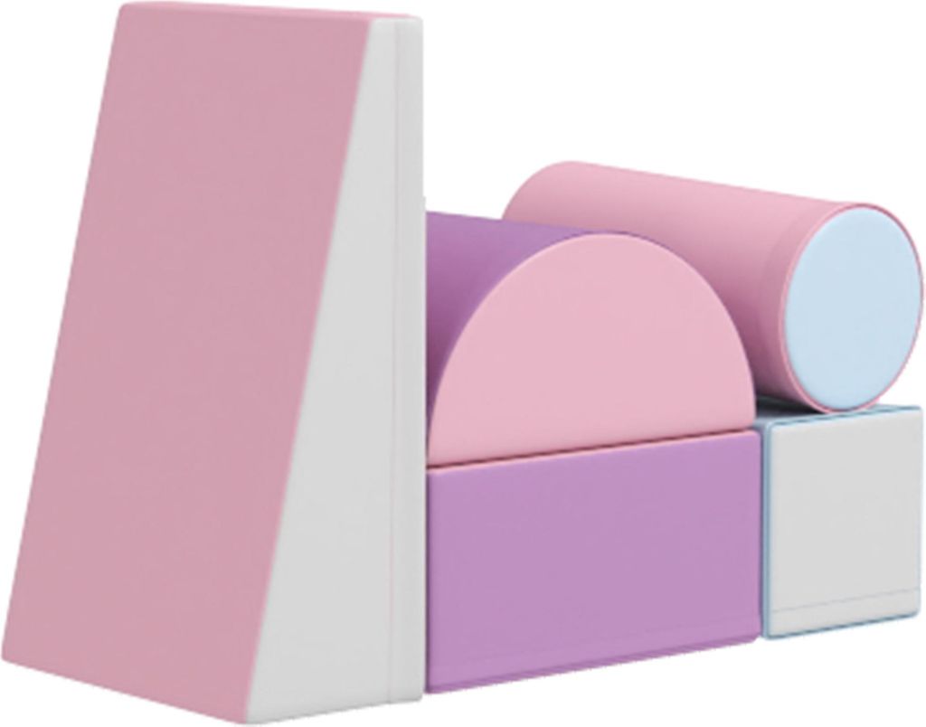 Softbausteine, 5er-Set Schaumstoff-Bausteine für Kinder im Alter von 1-3 Jahren, Kunstleder, Mehrfarbig