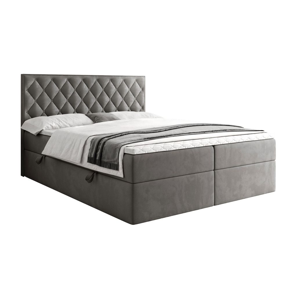 Kontinentalbett INEZ mit Bettkasten, 180x200, Royal Velvet 250