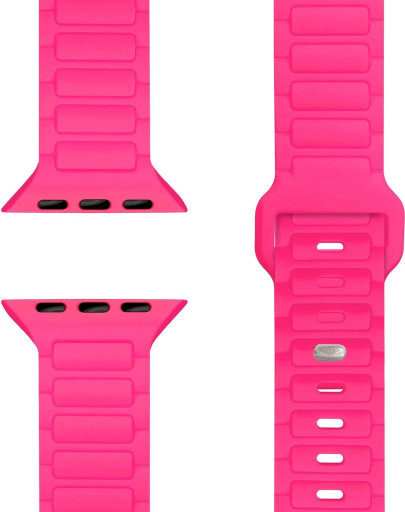 Pulse 3D Textur Armband für Apple Watch SE/10/9/8/7/6/5/4/3/2/1, Silikon Sportarmband, 38/40/41/42mm - Neon Pink