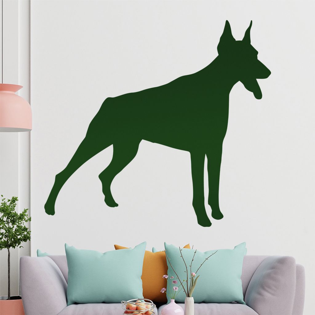 KIWISTAR Dobermann Silhouette Wandtattoo in 6 Größen - Wandaufkleber Wall Sticker - Dekoration, Küche, Wohnzimmer, Schlafzimmer, Badezimmer