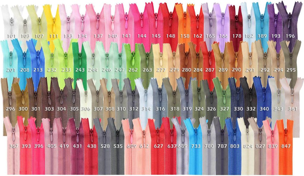 50 Reißverschlüsse spiral verdeckt, 30cm, unteilbar, unsichtbar, Farbe:Farbmix 50 Stk