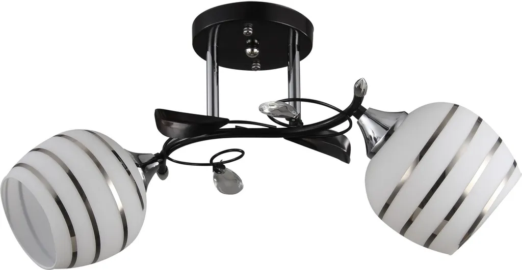 Plafonnier MILTON Lampex Noir et Blanc 2xE27 50cm en Métal Design