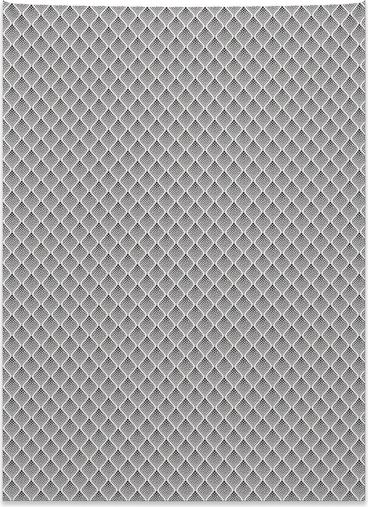 Abakuhaus Schwarz und weiß Wandteppich, Punktiertes Design aus Weiches Mikrofaser Stoff Kein Verblassen Klare Farben Waschbar, 110 x 150 cm, Weiß...