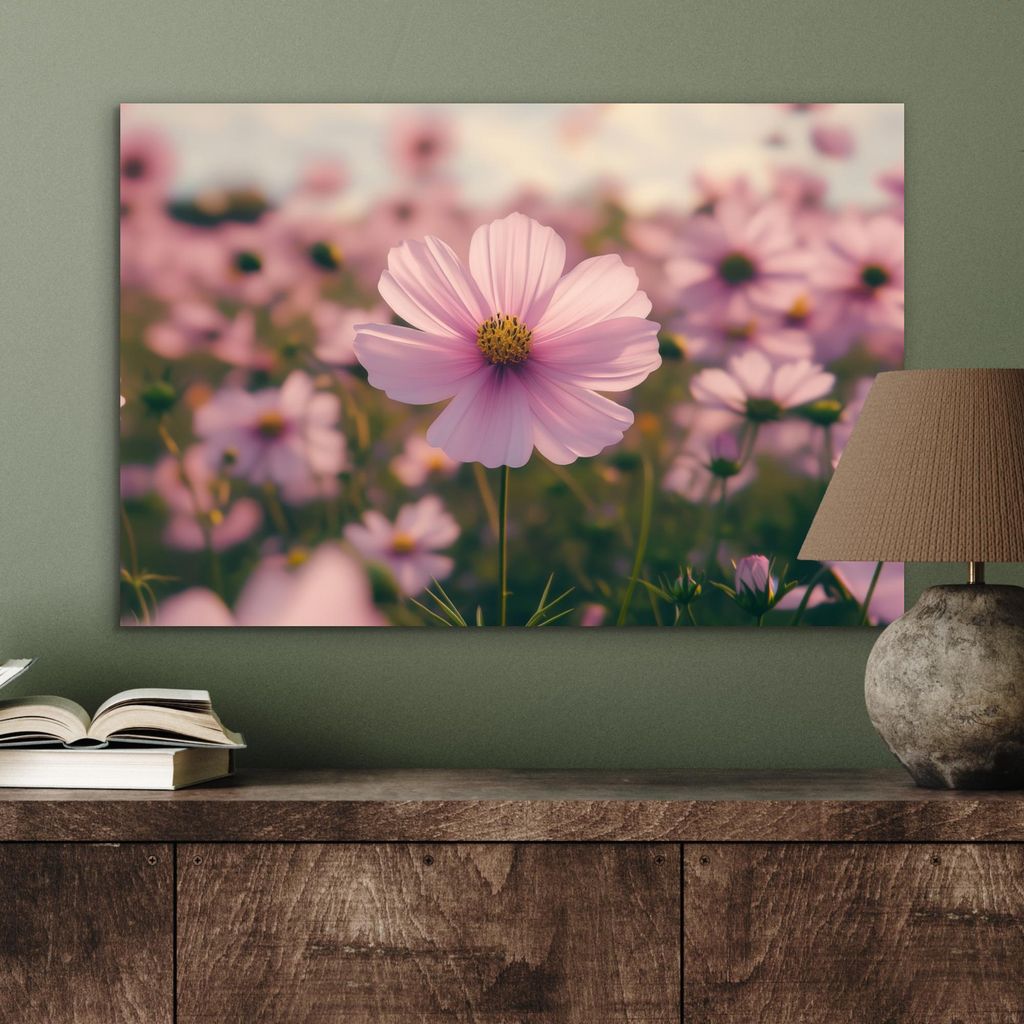 MuchoWow Wanddekoration Metall Metallbild Wandkunst 60x40 cm Blumen - Lila - Unscharf MuchoWow Aluminium Gemälde - Gemälder
