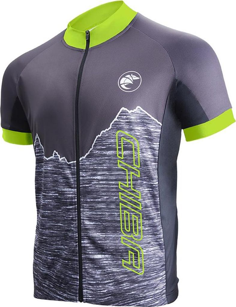 CHIBA Watzmann Shirt Herren - atmungsaktives Radtrikot, schwarz/apfelgrün, Größe M