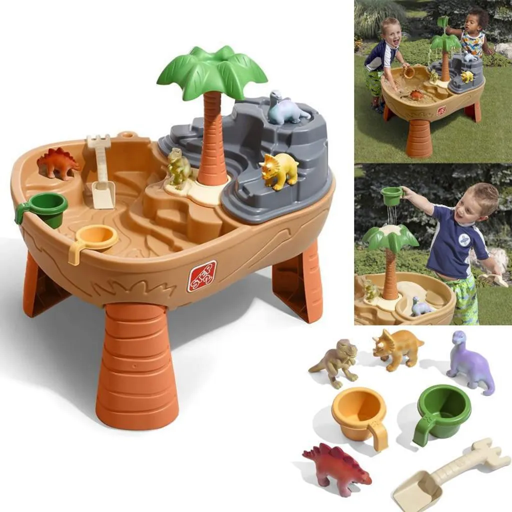 Step2 Dino Dig Table de jeu Sable et Eau avec Kit Accessoires 7 Pièces - 12