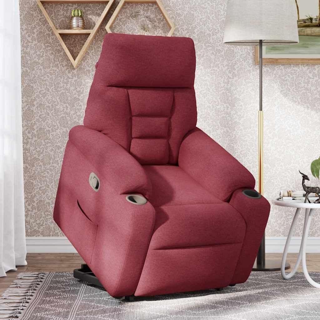 "WINTER SALE"Relaxsessel- TV-Sessel - Einzelsofa elegantes Design - mit Aufstehhilfe Weinrot Stoff - 72x90x99cm - Couchsessel NeuMöbel366628