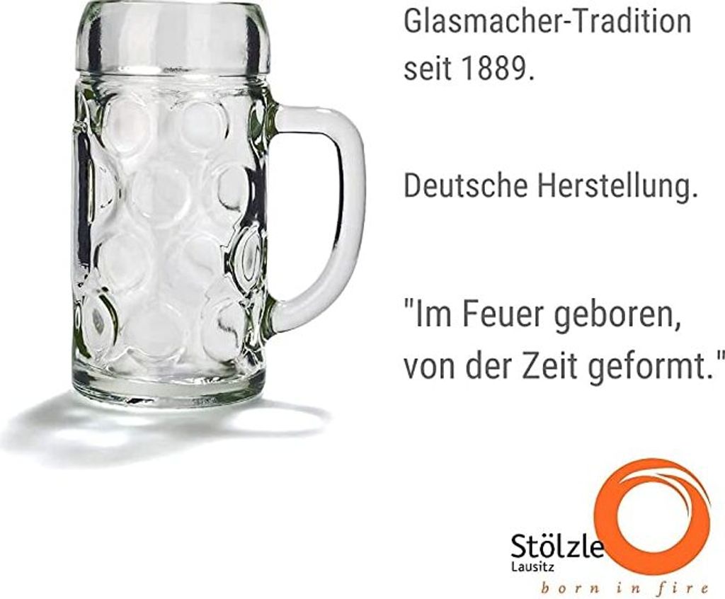 Lot De 6 Chopes à Bière Stölzle Lausitz Kaiser 0,3L - Verre Oktoberfest Traditionnel Lavable Au Lave-Vaisselle
