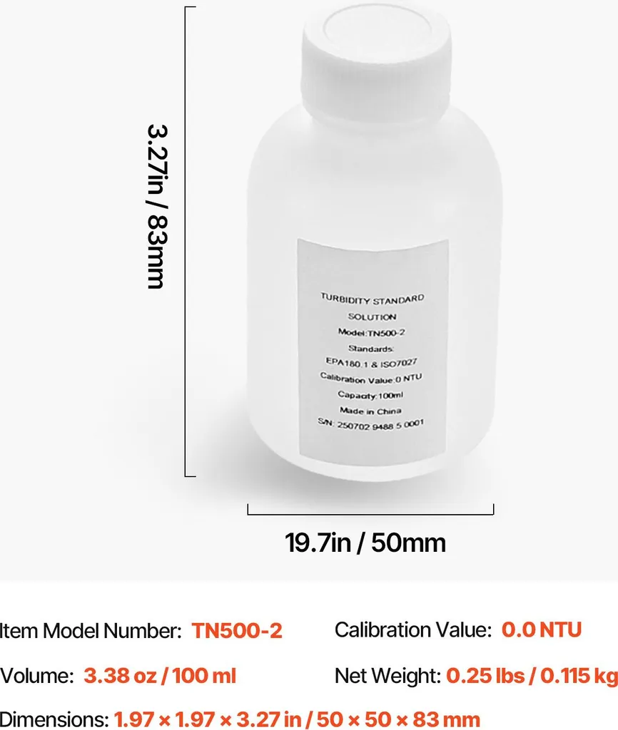 Solution Étalonnage Capteur Turbidité 0 NTU pour Contrôle Qualité de l'Eau - 7