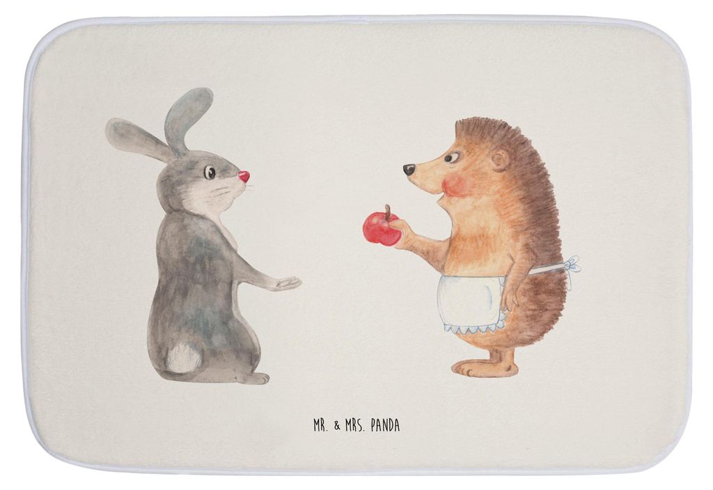 Mr. & Mrs. Panda Badematte Hase Igel - Weiß - Geschenk, Liebe Spruch, Teppich Bad, Trösten, Lustige Sprüche, und, Badvorleger, Badläufer, Badez...