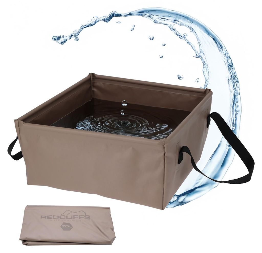 1.07 Camping Spülbecken faltbar - ca. 20 Liter - faltbares Becken Outdoor in braun