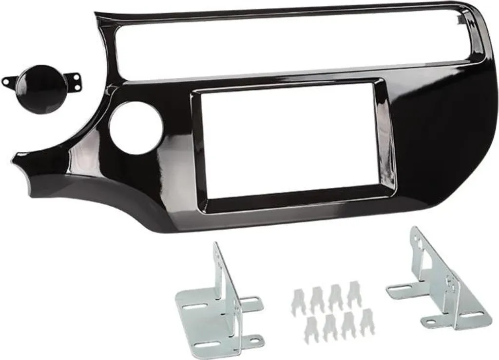 Mascherina Plancia 2-DIN specifica per Kia Rio 03/2015-2017 - Nero Glossy