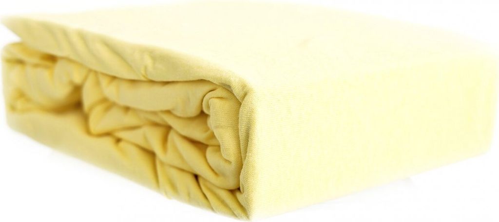 Jersey Spannbettlaken 100% Baumwolle 120-130x200 cm + 25 cm Rundumgummizug Gelb