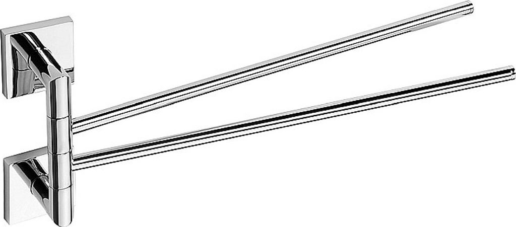 META Doppelhandtuchhalter schwenkbar Messing Chrom poliert 55x165x450 mm für Bad & Küche >> zum Bohren oder Kleben