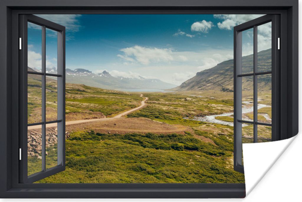 MuchoWow Poster Aussicht - Berg - Weg 60x40 cm - Schlafzimmerdekoration