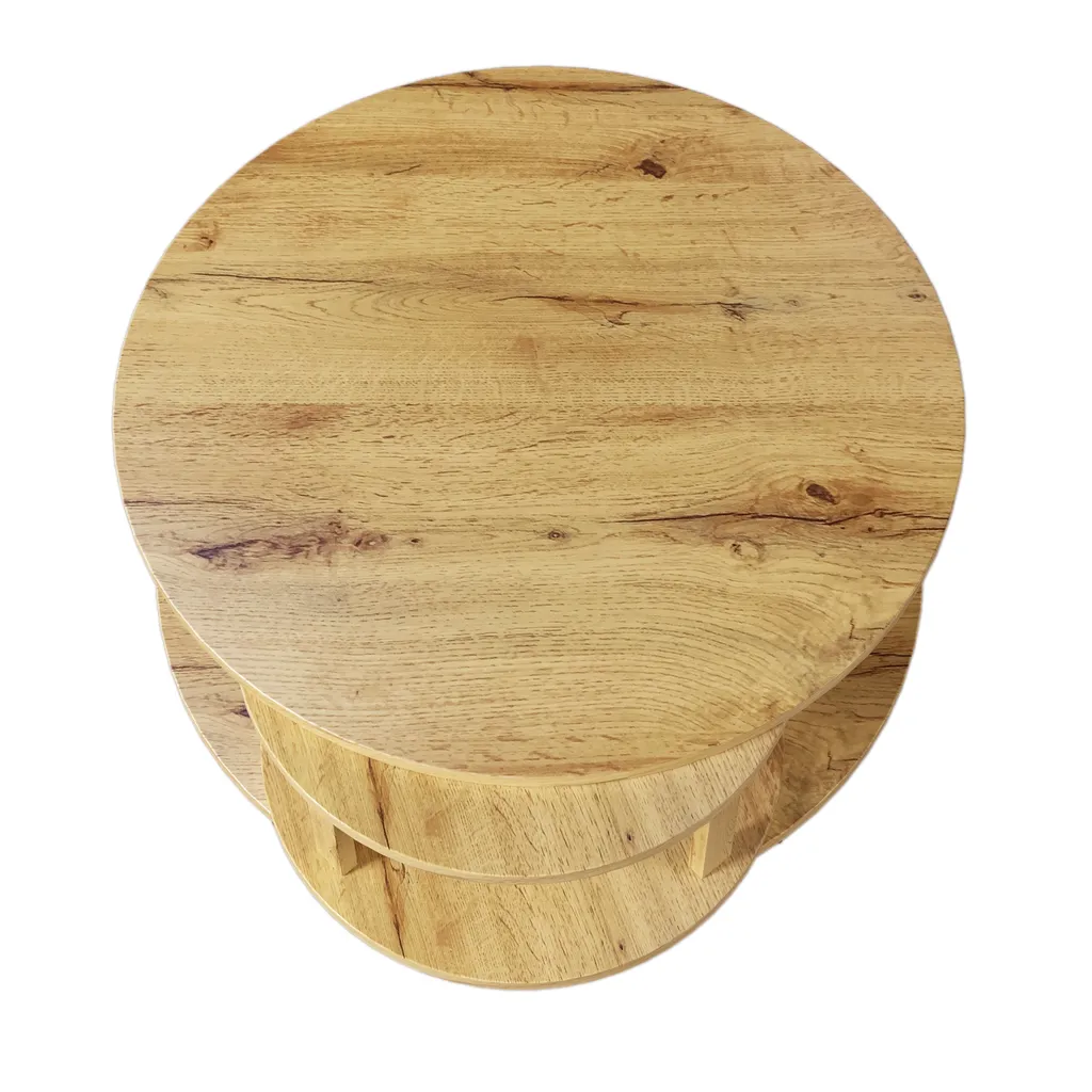 Table basse rotative carrée avec coffre de rangement intégré bois - 7