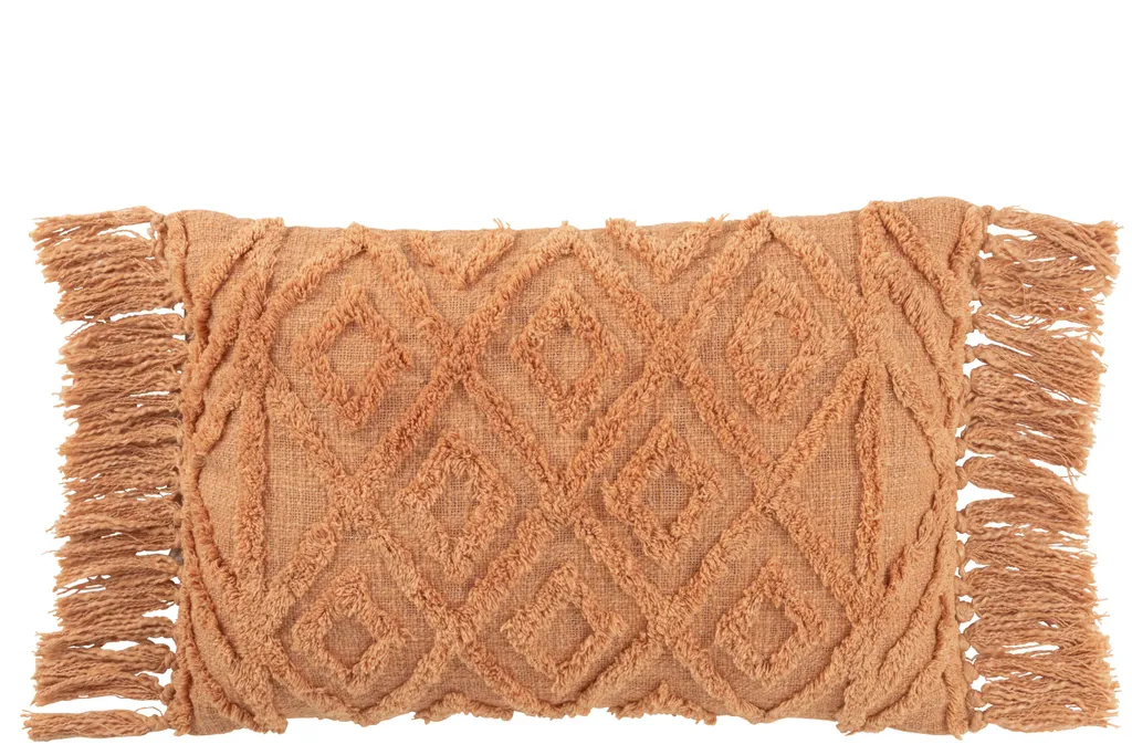 Coussin Lombaire Long Corail en Coton - Soutien Ferme et Déco Bohème Chic