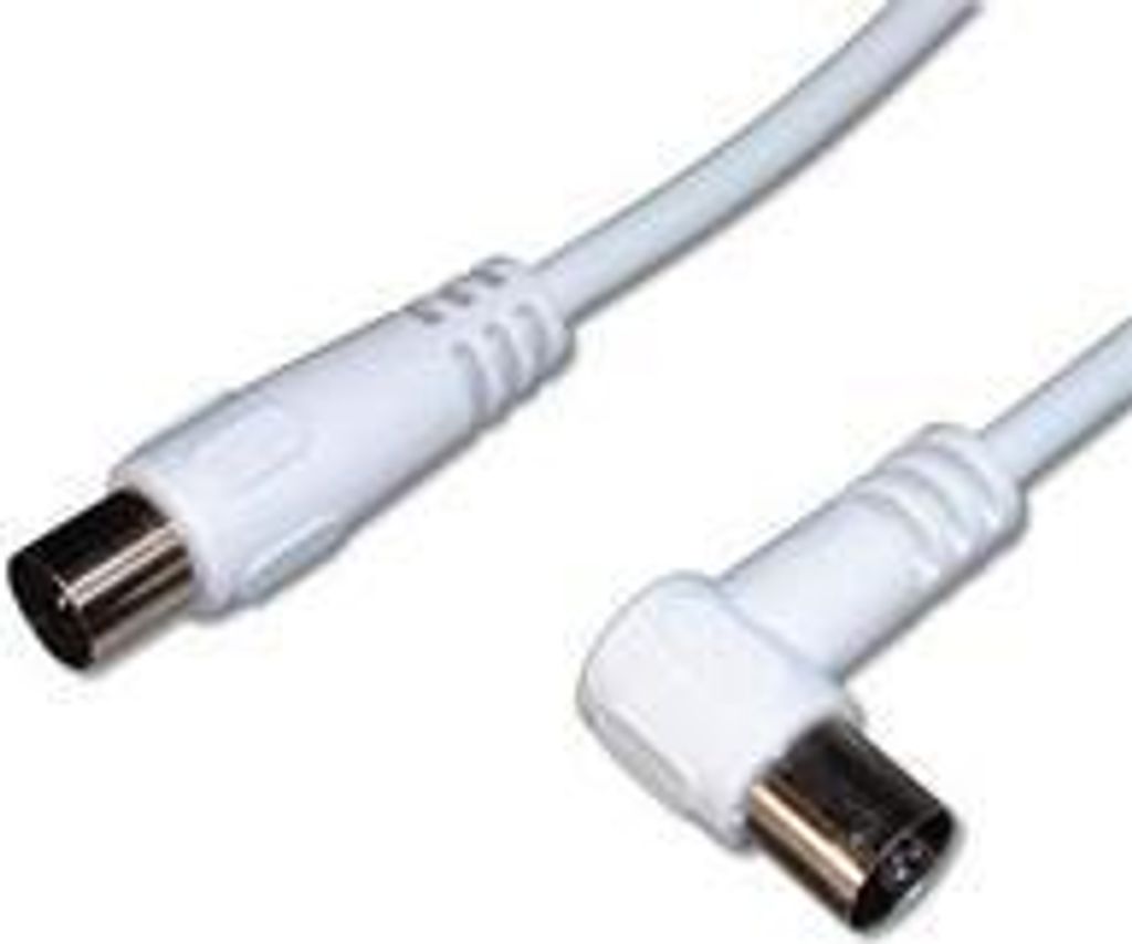 PREMIUMCORD TV-Antennen-Anschlusskabel 2m, 90°-Stecker (koaxial, M/F, 75 Ohm) (ktmf02U)