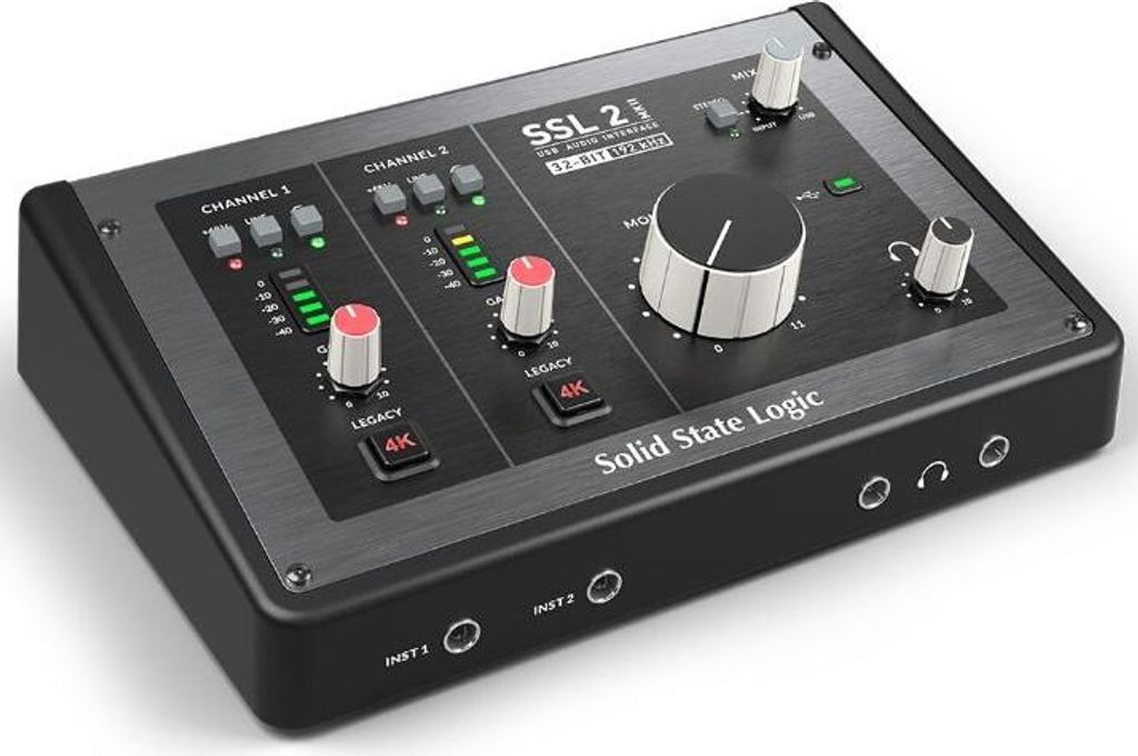 A studio shot of a Solid State Logic SSL 2 MKII USB Audio Interface.
