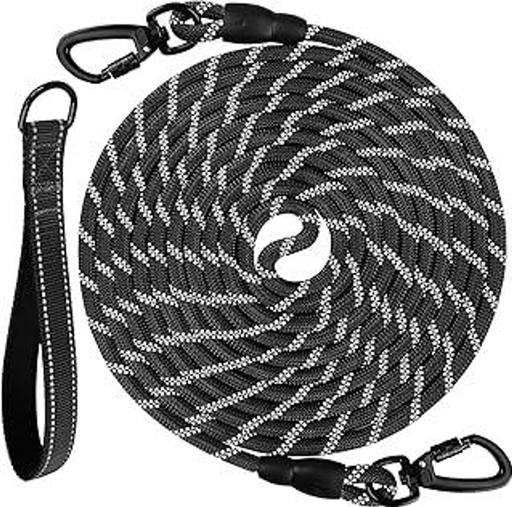 Joytale Schleppleine für Große Hunde, Starke Hundeleine für Große Mittlere Hunde, Reflektierende Schleppleine 5m 10m 15m 20m Lang Mit Gepolster...