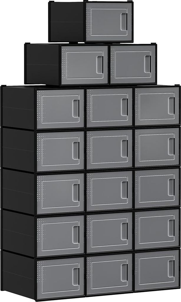 Schuhkartons, 18er-Set, schwarz
