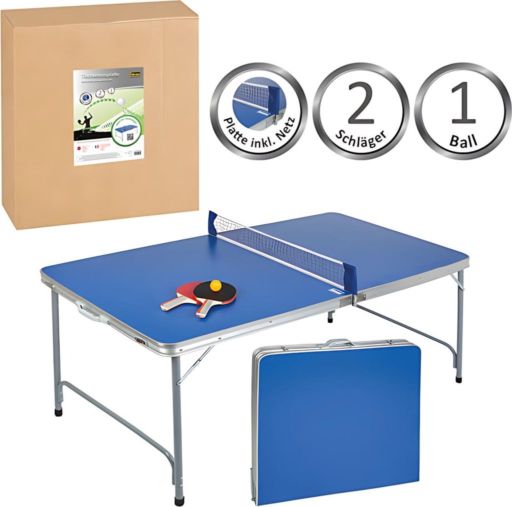 Tischtennisplatte compact, klappbar, Set 2 Schlägern, 160 x Produktbild 
