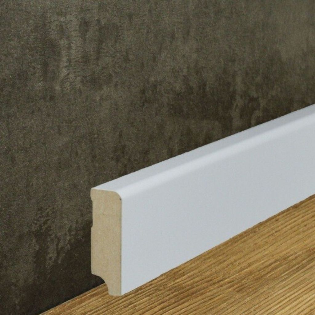 Aussenwinkel Für MDF Sockelleisten 19 x 58 x 400 mm Weiß zum Kleben, Schrauben & Nageln MDF-Kern foliert Außenecken by PROVISTON