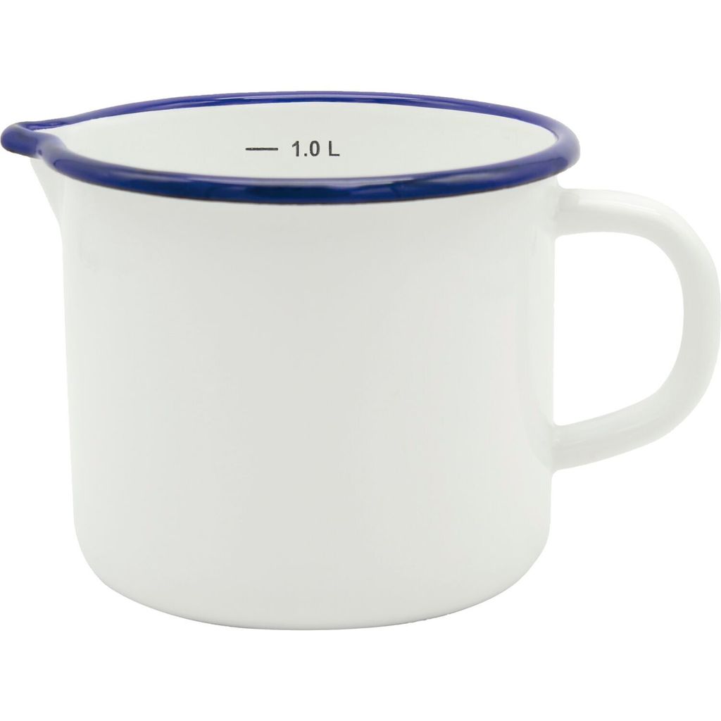 Milchtopf Email, weiß/blau, Inhalt: 1,00 Liter Immagine del prodotto 