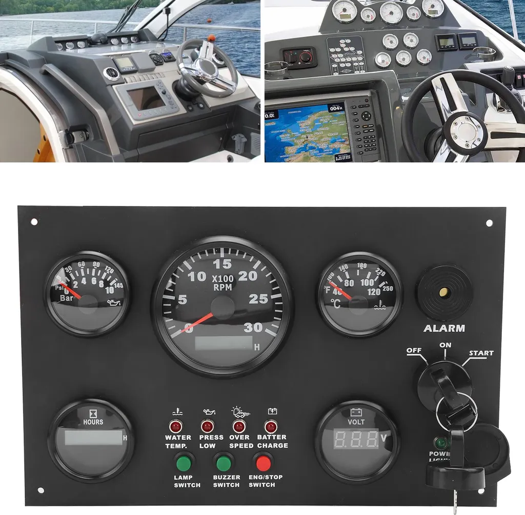 Tableau de bord pour bateau et tracteur 12V/24V monitoring complet