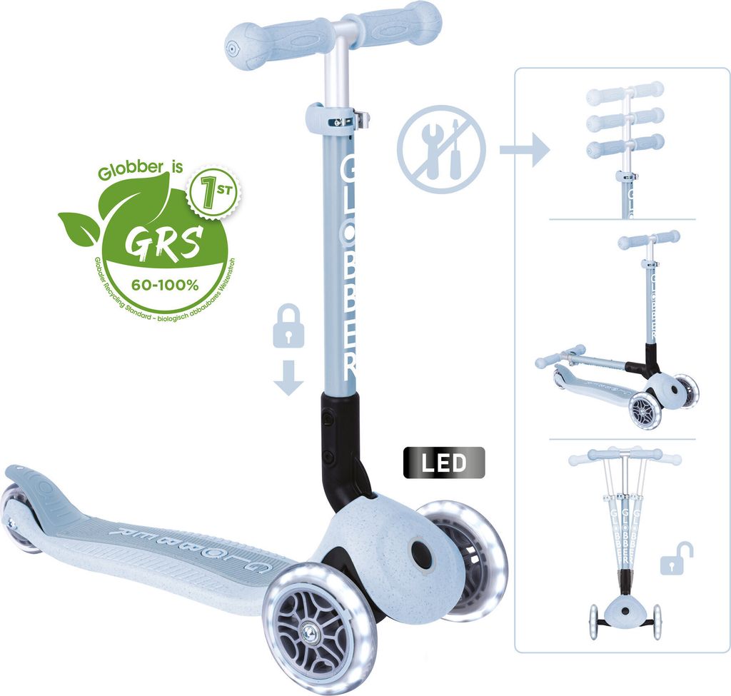 GLOBBER JUNIOR FOLDABLE LIGHTS ECO blaubeere, mit Produktbild 