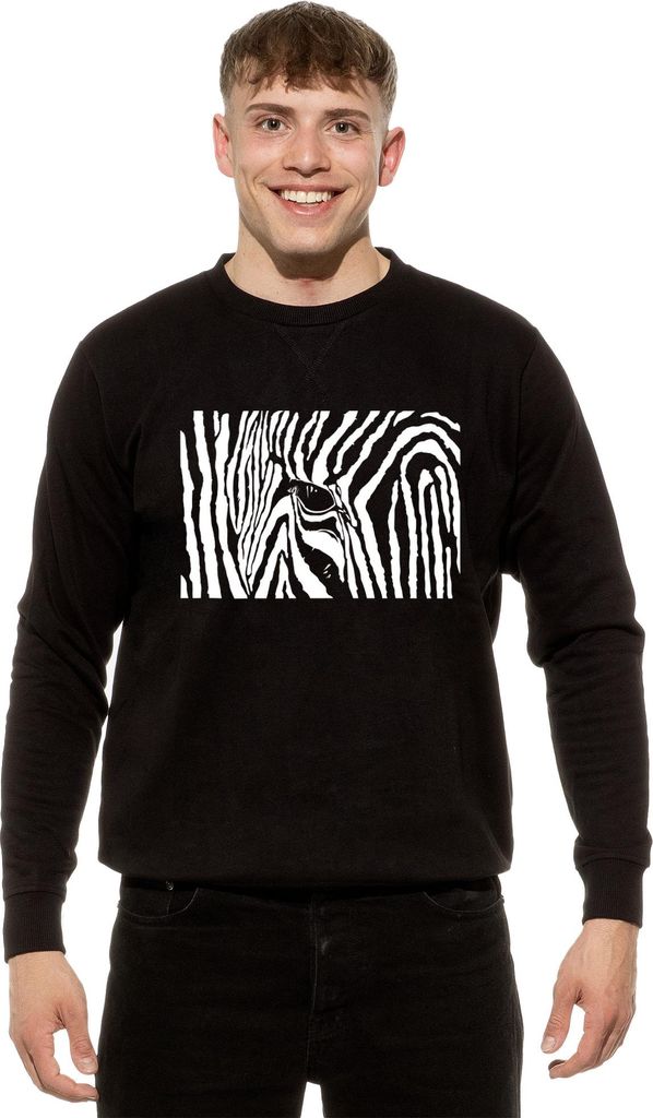 Cotton Prime Sweatshirt Black & White Zebra Eye S Schwarz