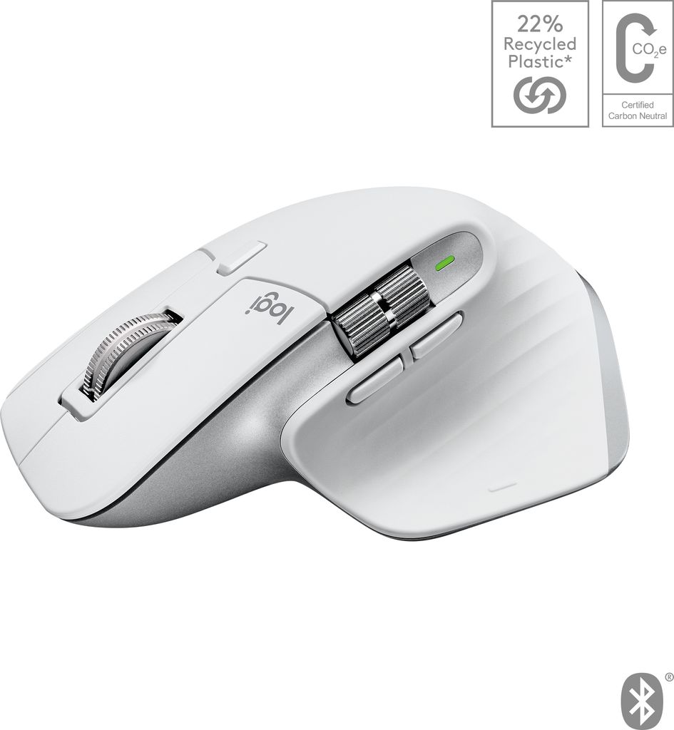 Logitech MX Master 3S, lichtgrijs, voor Mac Productafbeelding 